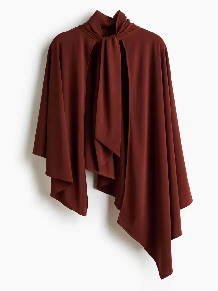 Rust Red Asymmetric Cape Top